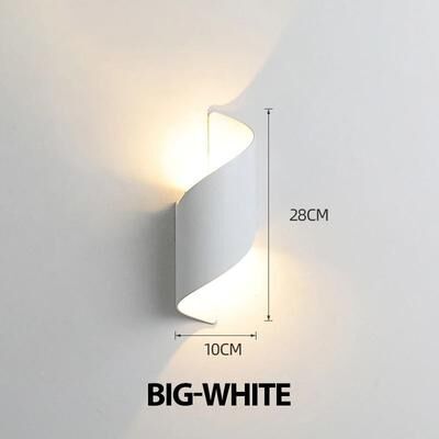 Uplift Essentials Spiral LED Wall Lamp Modern Indoor Outdoor Waterproof Sconce Light white Large