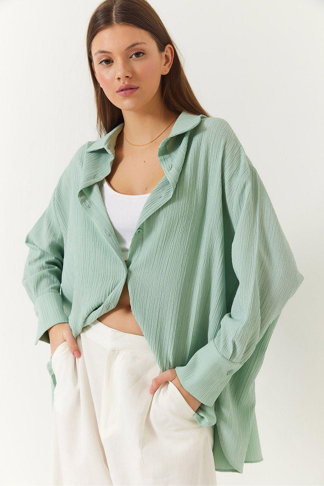 Oversized Strukturhemd