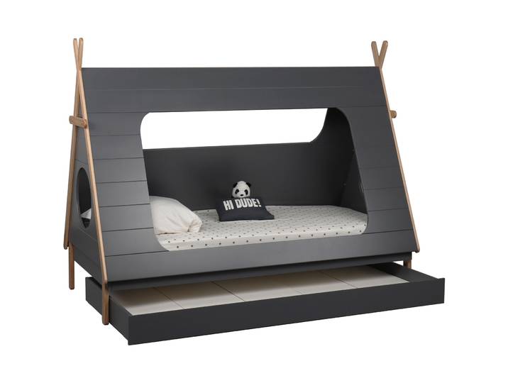 Kinderbett Vamon grau MDF 90 x 200 cm - Kinderbett