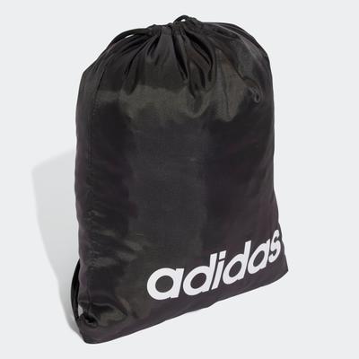 Umhängetasche ADIDAS PERFORMANCE "LINEAR SPORTBEUTEL", Gr. B/H/T: 36cm x 43cm, schwarz-weiß (schwarz, weiß), Obermaterial: 100% Polyester, Taschen Umhängetasche