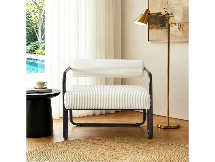 Fauteuil Design minimaliste pour salon Chambre ou bureau Parfait pour vous détendre Pour bureau ou télétravail Beige