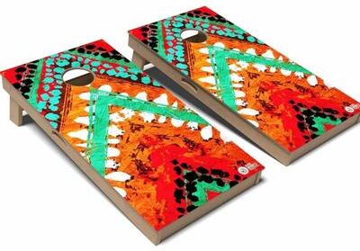 Skip's Garage Bohemian Riordan Cornhole Board Set