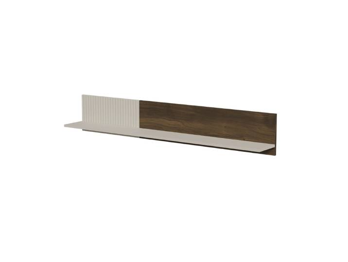 Étagère Murale Contemporaine Beige Et Aspect Noyer 150 Cm Pump