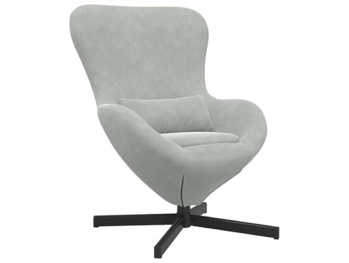 vidaXL Eiersessel Hellgrau 63 x 73 x 90 cm Samt Für bequeme Vibes und guten Halt, Dreht sich für easy Sitzoptionen, Cooler Look für jeden Stil