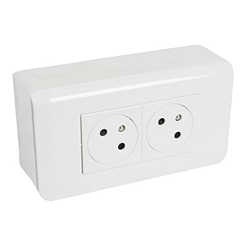 Legrand Surface Link dubbele wandcontactdoos met 45 graden mozaïek, wit