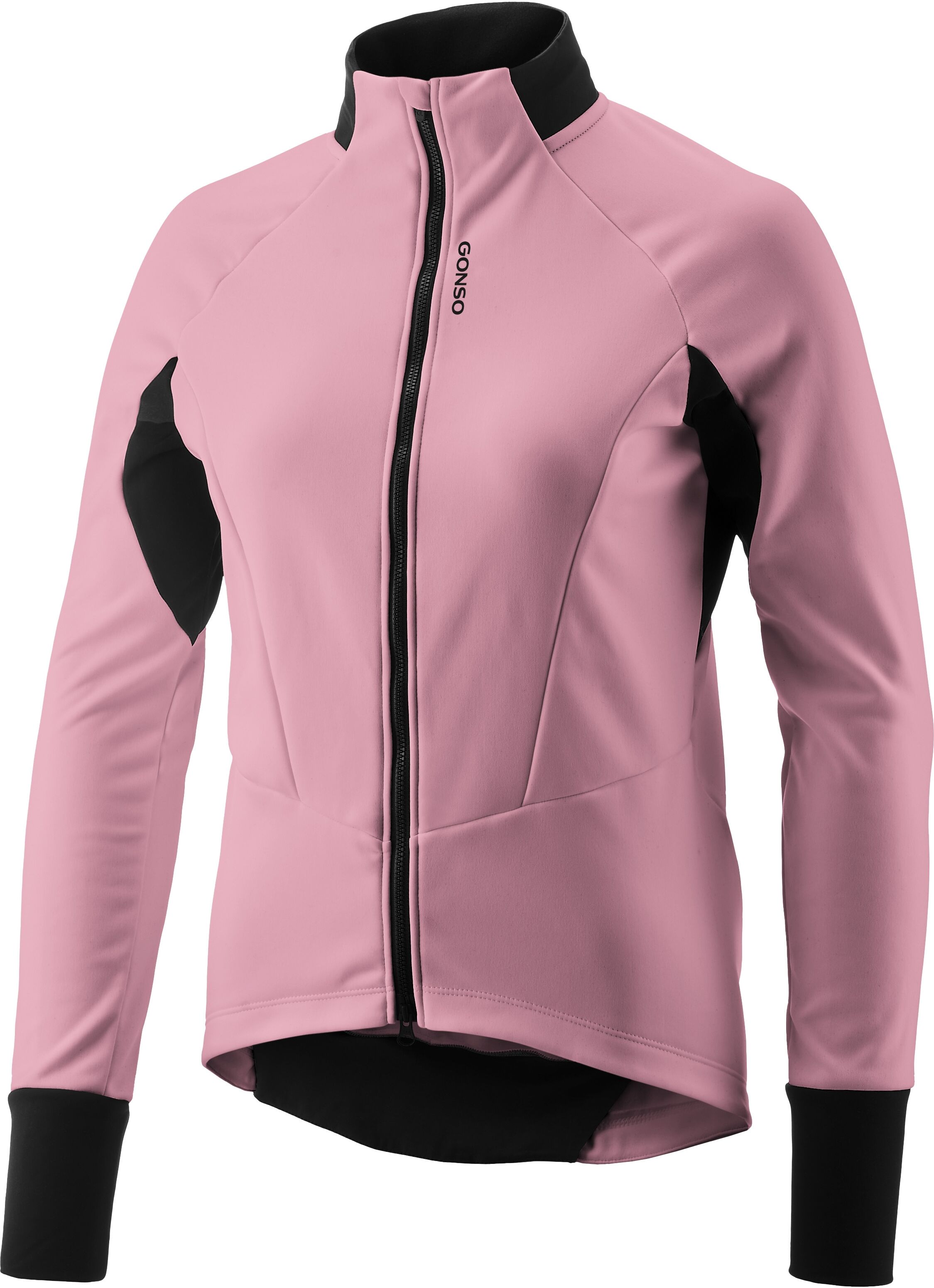 Fahrradjacke GONSO "ROAD JACKET SOFTSHELL 2 W", Damen, Gr. 36, rosa (babyrosa), 80% Polyester, 15% Polyamid, 5% Elasthan, Rundhals, Jacken Fahrradjacke, Damen Softshell-Jacke, atmungsaktive Radjacke, Tight Fit babyrosa 36
