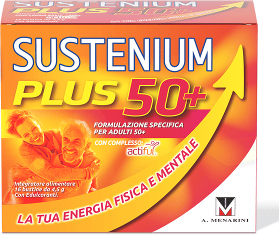 Sustenium Plus 50+ Integratore Per Energia Fisica e Mentale 16 Bustine