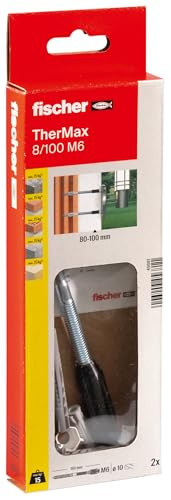 fischer Afstandsmontagesysteem TherMax 8/100 M6 zwart voor isolatiestoffen met anti-koude-kegel