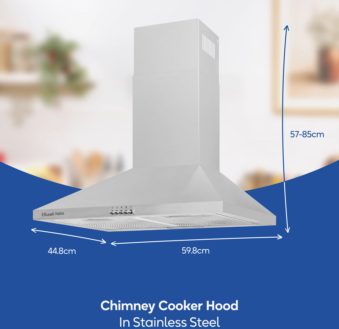 Russell Hobbs Chimney Cooker Hood Stainless Steel 60cm