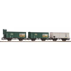 PIKO 58398 H0 3er Set Bierwagen Brauereien aus Norddeutschland, DB, Ep. III