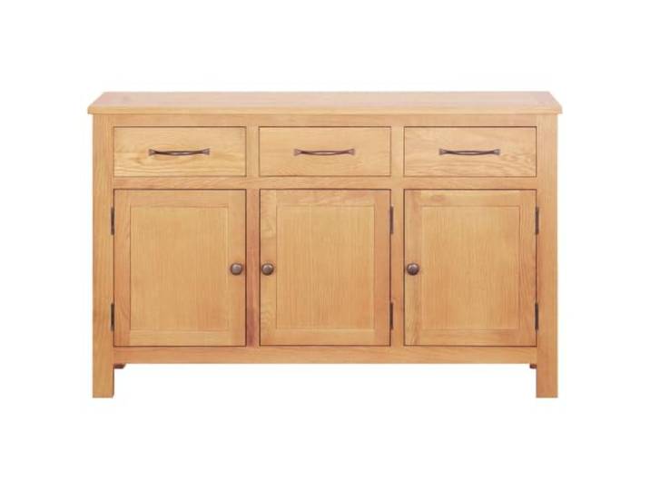 KTHLBRH Sideboard braun 112 cm massives Eichenholz Klassisches Design, glatte Oberfläche, Esszimmer-Möbel, Abstellraum oder Service