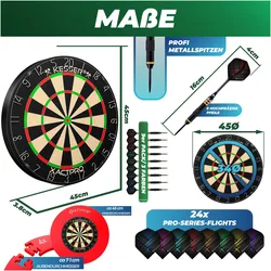 Kesser Dartscheibe Sisal mit Dartpfeile Professional Dartboard