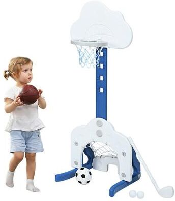 Costway 3-in-1 Kids Basketball Hoop Set with Balls-White