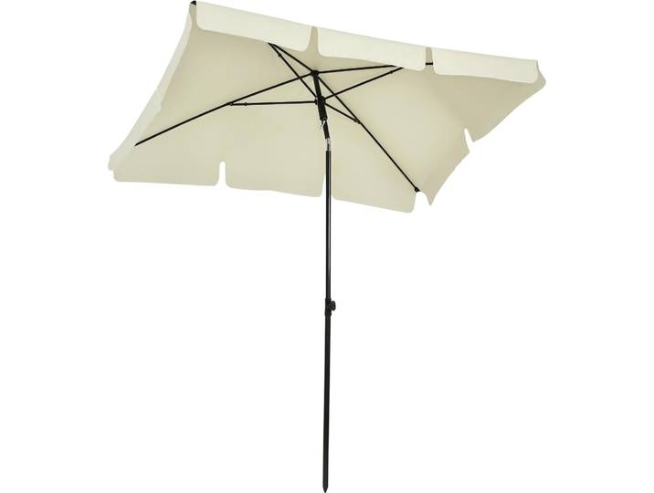Outsunny Parasol de jardin Parasol droit rectangulaire inclinable alu métal polyester haute densité 2 x 1\,3 m beige clair