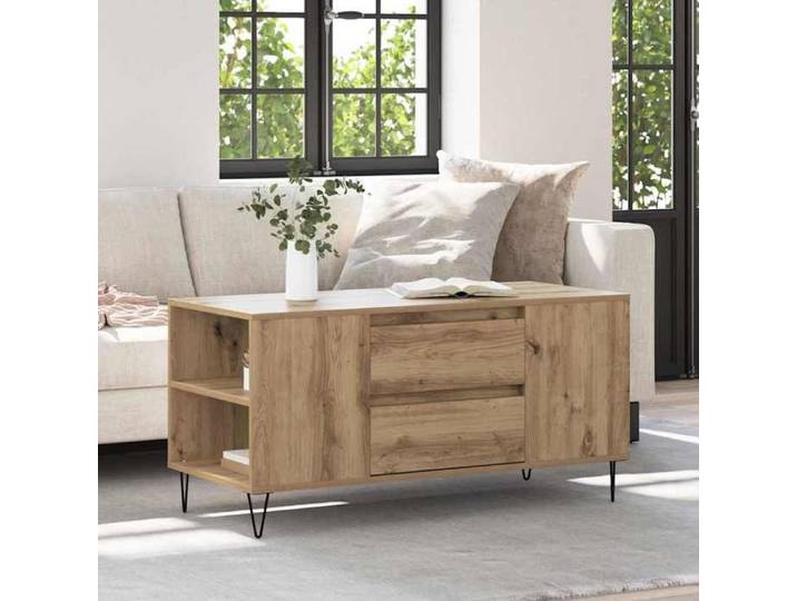 (ON SALE)Table basse - Table de salon - avec tiroir Chêne artisanal 102x44 5x50 cm @FR6202618
