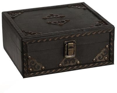 Vintiquewise Wooden Treasure Chest Storage Box for Jewelry & Home Decor