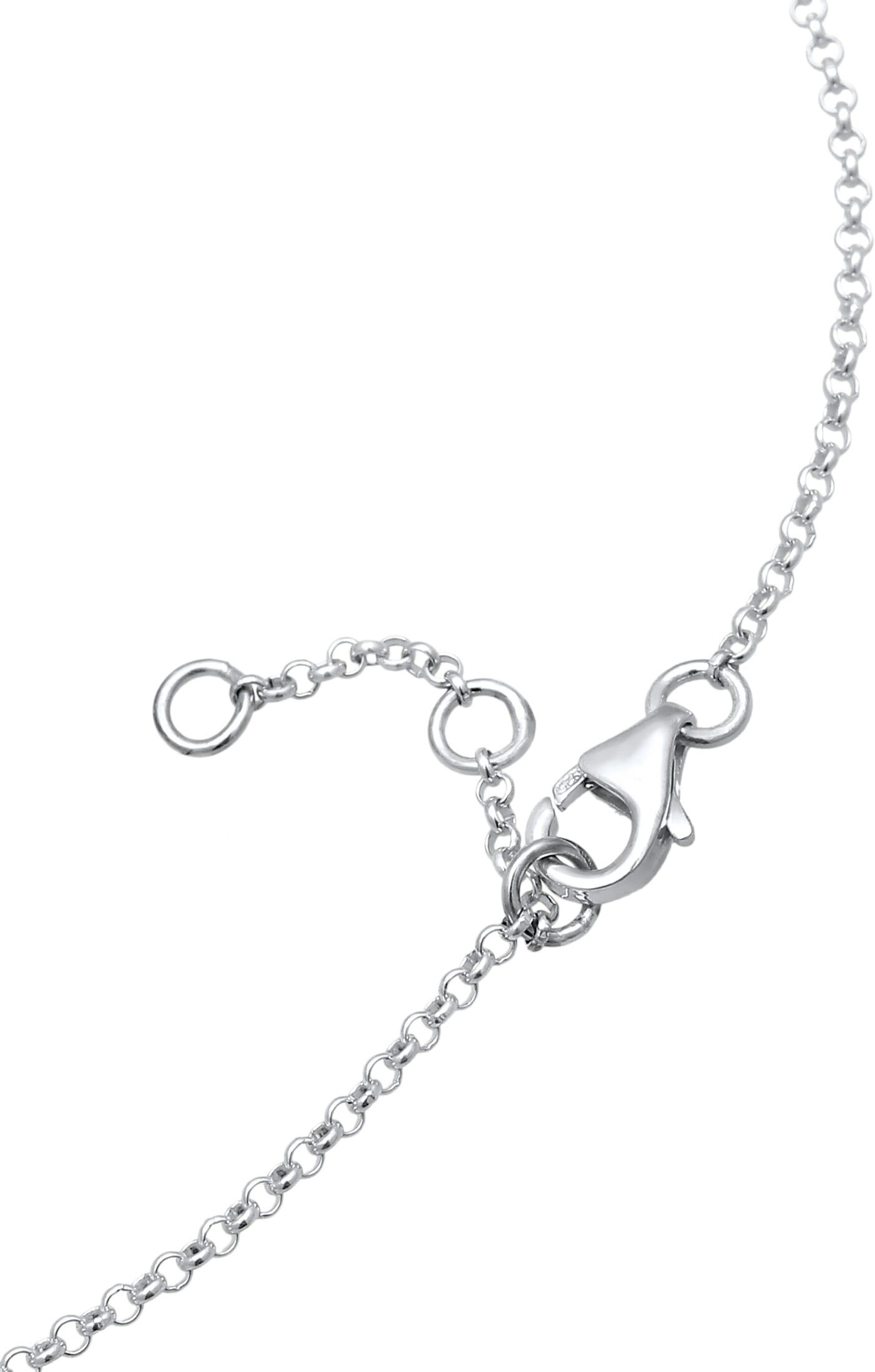 Fußkette ELLI "Fußschmuck Anker Symbol Maritim 925 Silber" Gr. 25, silber, Fußketten, Damen, Silber 925 (Sterlingsilber), Fußkette