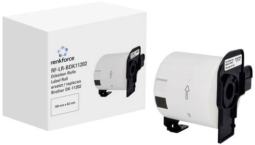 Renkforce Etiketten Rolle Kompatibel ersetzt Brother DK-11202 62 x 100mm Papier Weiß 300 St. Standard Versand-Etiketten RF-6027498
