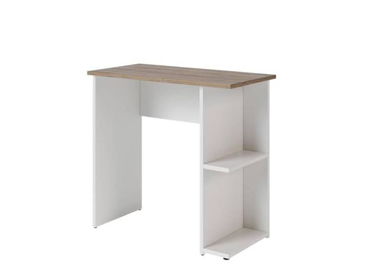 Vicco Schreibtisch Simple, Weiß/Artisan, 80 x 40 cm mit zwei Ablagen zur organisierten Aufbewahrung