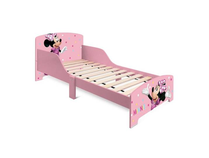 Lit enfant - Minnie - 140x70 cm - Bois - 100% licence Disney