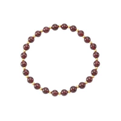 Armband FIRETTI "Schmuck Geschenk Gold 585 Armschmuck Armkette Zugarmband Edelstein", gold (gelbgoldfarben, rot, rot), Armbänder, Damen, 17,5cm, Gelbgold 585 Polyurethan, Gelbgold 585, Polyurethan, Armband, mit Granat