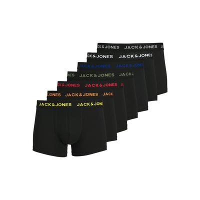 Trunk JACK & JONES "JACBASIC TRUNKS 7 PACK NOOS", Herren, Gr. XXL, 7 Stk., schwarz, Jersey, Obermaterial: 95% Baumwolle, 5% Elasthan, unifarben, eng, Unterhosen