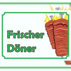 HB-Druck Frischer Döner Schild A5 Rückseite selbstklebend