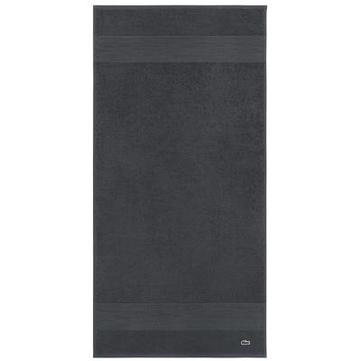 Handtuch LACOSTE "LLECROCO", grau (bitume), B:50cm L:100cm, Frottier, Obermaterial: 100% Baumwolle, Handtücher, mit Label-Applikationen