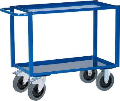 Tischwagen, 2 Ladeflächen/Blechwannen, 895 x 495 mm, Tragkraft 400 kg