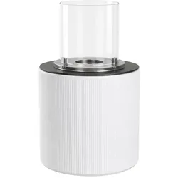 Bioethanol-Kamin für den Innen- und Außenbereich Edelstahlbrenner mit Glasdesign Wohnzimmer und Restaurants 36 x 56 cm – Weiß