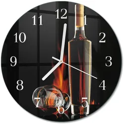 WANDUHR aus Glas Ø30 cm - Alkohol