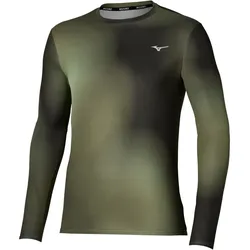 Mizuno Core Graphic Langarmshirt Herren 36 - forest night/martini olive XXL