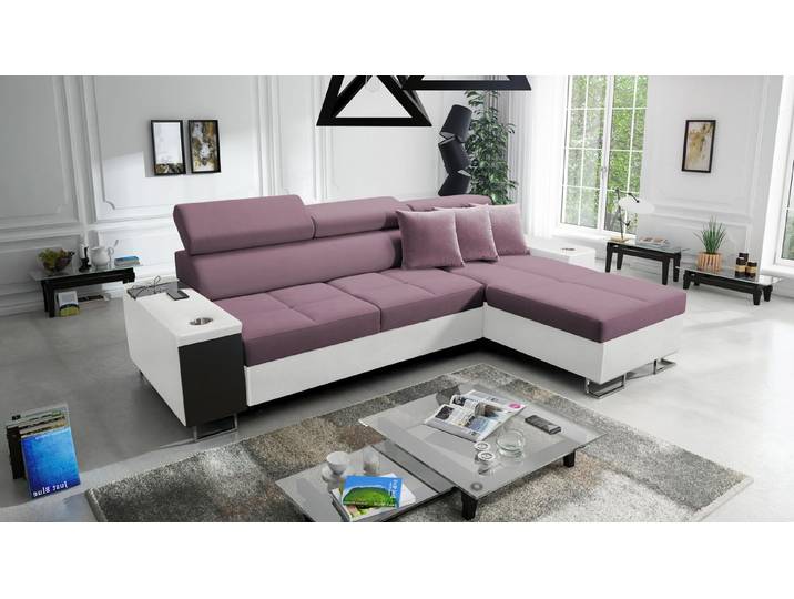 Kaiser Möbel Ecksofa Bequemes mit Schlaffunktion MORENA I MINI Doppelfarbe