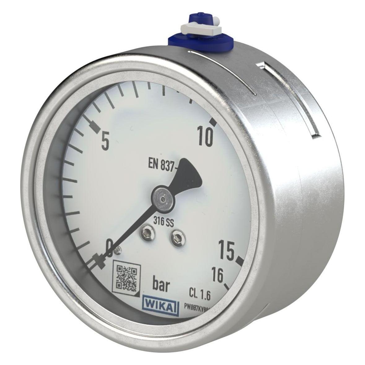 Riegler Manometer, CrNi-Stahl, G 1/4 hinten zentrisch, 0 - 16,0 bar, Ø 63 (4085)