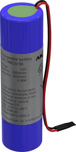 Ansmann Spezial-Akku 18650 Kabel Li-Ion 3.6V 2600 mAh 1St.