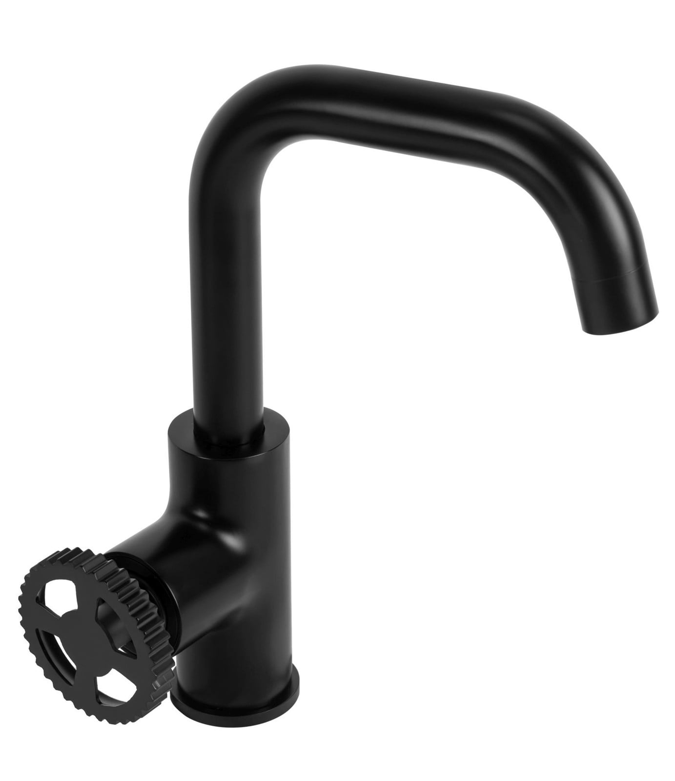 Rea Wastafelkraan Vertigo Side Black met draaibare uitloop