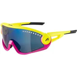 Alpina, Unisex, Sportbrille, 5W1NG (Gelb, Pink, Blue Mirror), Gelb, Pink