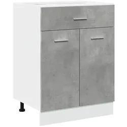 Helloshop26 - Moderner funktionaler Küchenschubladenschrank 60 x 46 x 81 cm aus betongrauem Holzverbundwerkstoff