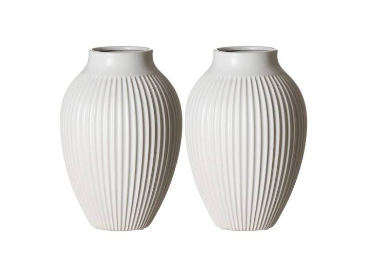Ritzenhoff Breker Vasen Alsta Weiß 23 cm 2er Set, Keramik, 23 cm, Dekoration, Vasen, Keramikvasen