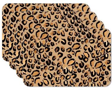 Thirstystone Wild Animal 4 Pack Reversible Easy Care Flexible Plastic Placemats Made in The USA BPA Free Easily Wipes Clean