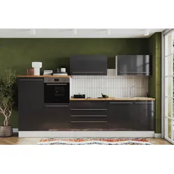 Küchenblock Gabriel mit Geräten ca. 320 cm Grau