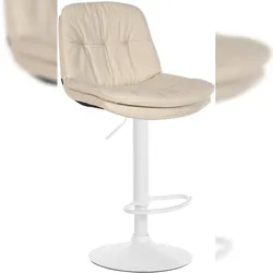 Proregal CHEFGASTRO Barhocker JAVA Stoff Weiß HxBxT 92x46x54cm Stoff Creme Barstuhl
