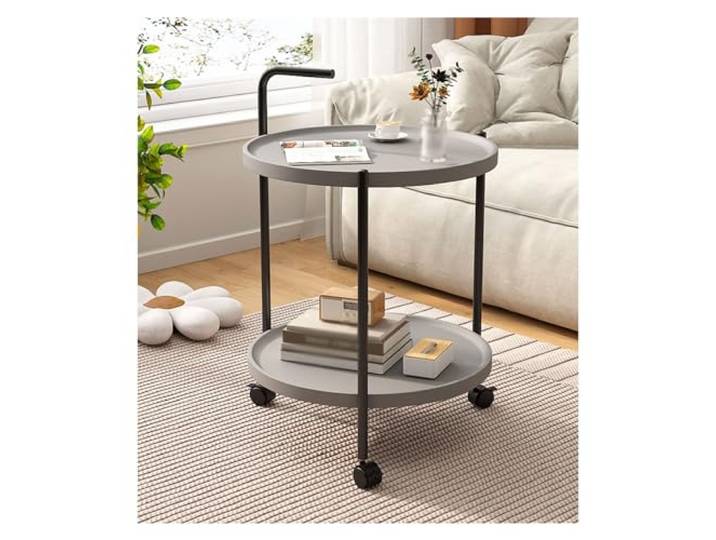 YCCHAH Sofatisch Beweglicher Sofa-Beistelltisch mit kleinem Beistelltisch, Balkontisch, Nachttisch-Aufbewahrungsregal, einfacher Teetisch Wohnzimmer-Beistelltisch(B)
