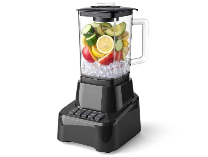 OLIXIS Professioneller Mixer für Smoothies, Küchenmixer in voller Größe mit 850 Watt Auslauf und großem Glasbehälter (50 oz), 4 Geschwindigkeiten mit Puls zum Mahlen von Eis und gefrorenem Obst