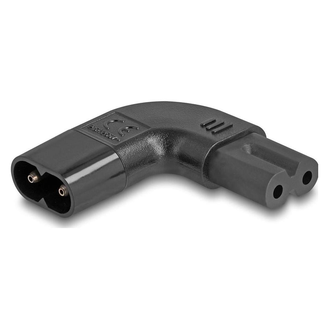 Delock Netzadapter IEC 60320 - C8 auf C7, Stecker / Buchse, 2,5 A, 90 links / rechts gewinkelt (C8, IEC 60906-1) (80475)