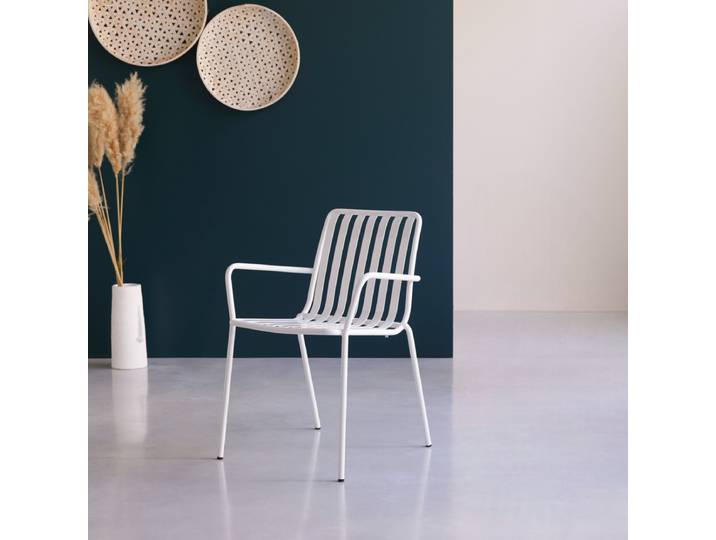 Lehnstuhl aus Metall white Gaby - Weiß - Metal