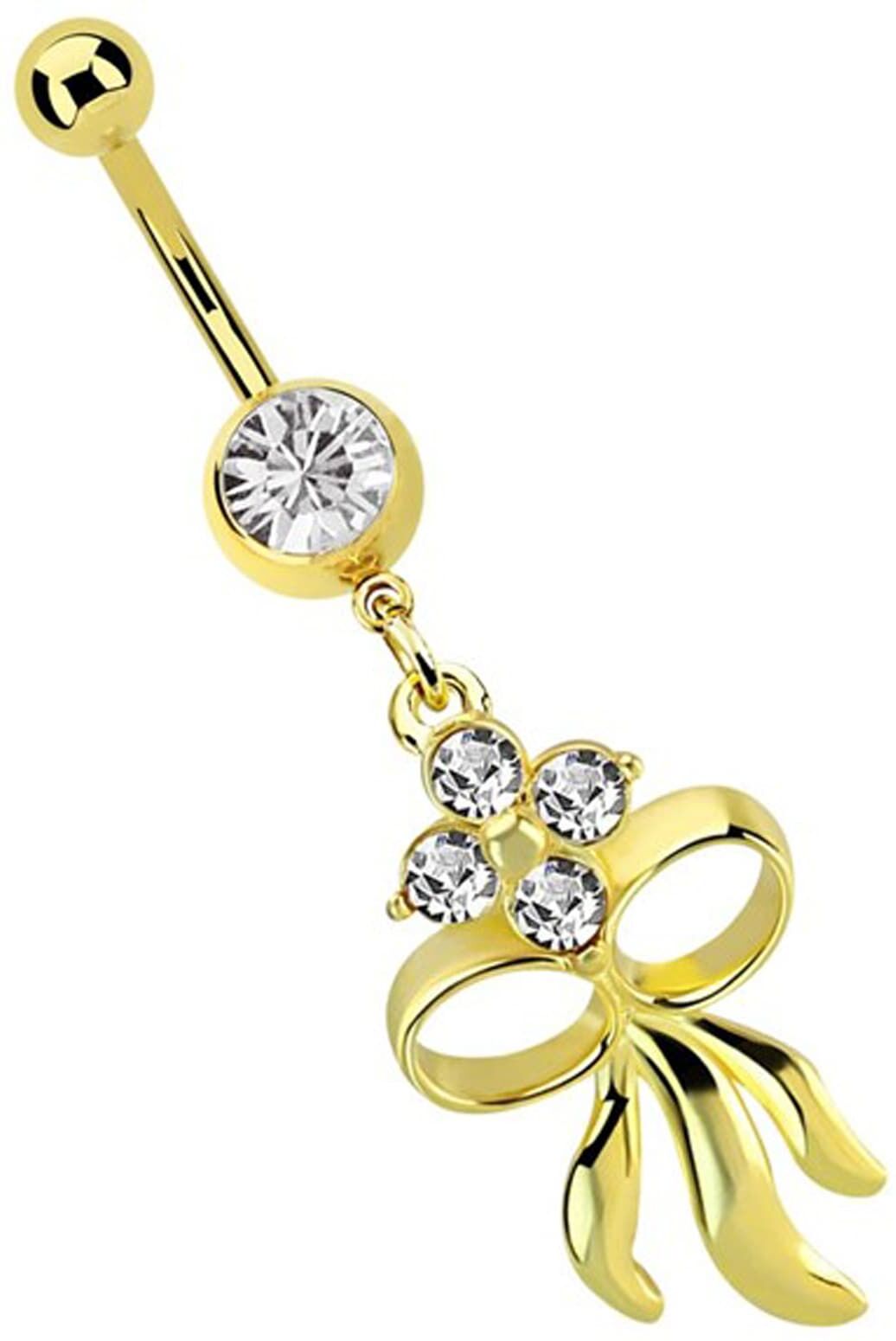 Bauchnabelpiercing ADELIA´S "Piercing Bauchnabelpiercing", gold, Piercings, Damen, onesize, Chirurgiestahl, 5 mm Verschlusskugel