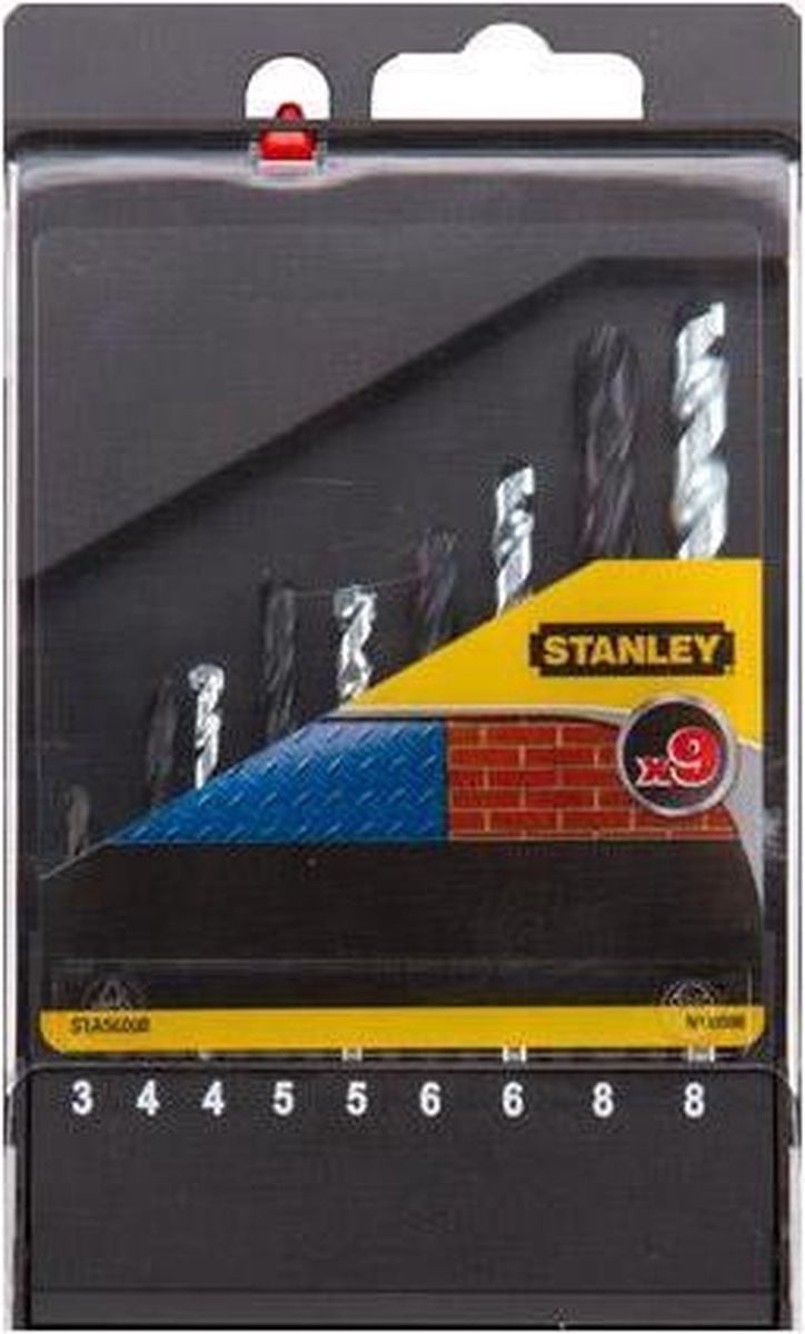 Stanley boorset voor metaal en steen, 9 stuks