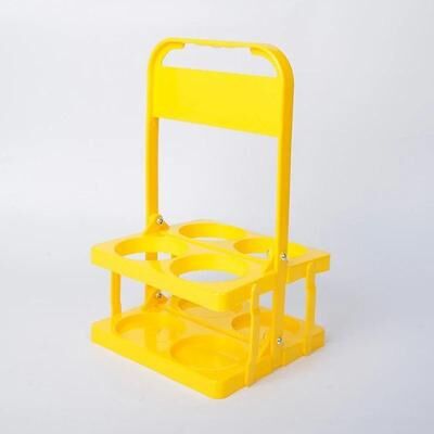Uplift Essentials Foldable Drink Carrier Rack For Cups And Bottles yellow 4holes