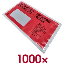 LMG Lieferscheintaschen Lieferschein - Rechnung DIN kurz 1000 Stück, 24x11.5 cm